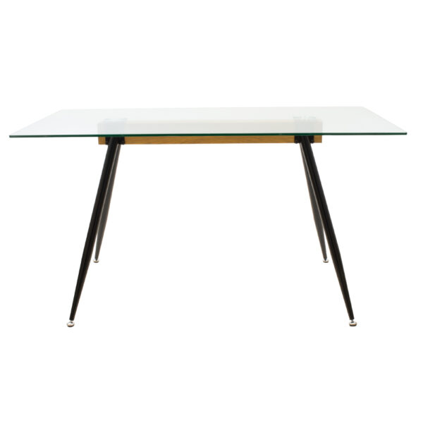 Τραπέζι Astrid γυάλινο 10χιλ - πόδι μαύρο 140x80x75εκ