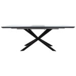 Τραπέζι επεκτεινόμενο Palan sintered stone σε όψη μαρμάρου - μαύρο μέταλλο 160-200x80x77εκ