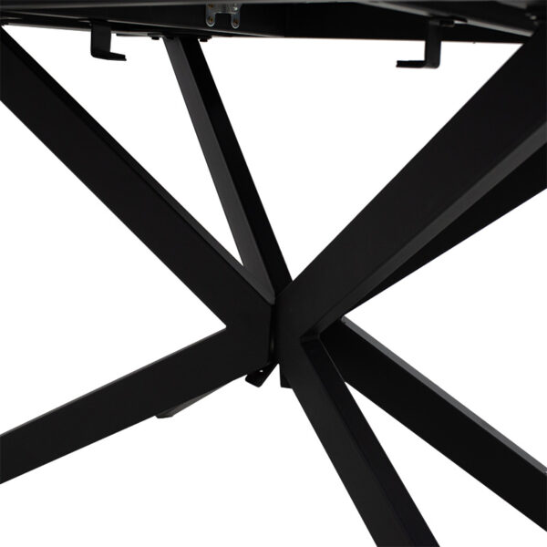 Τραπέζι επεκτεινόμενο Palan sintered stone σε όψη μαρμάρου - μαύρο μέταλλο 160-200x80x77εκ