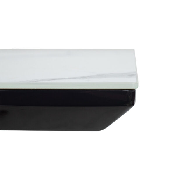 Τραπέζι επεκτεινόμενο Palan sintered stone σε όψη μαρμάρου - μαύρο μέταλλο 160-200x80x77εκ