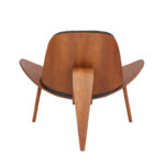 Πολυθρόνα Vilma PU μαύρο- plywood καρυδί 90x73x75εκ