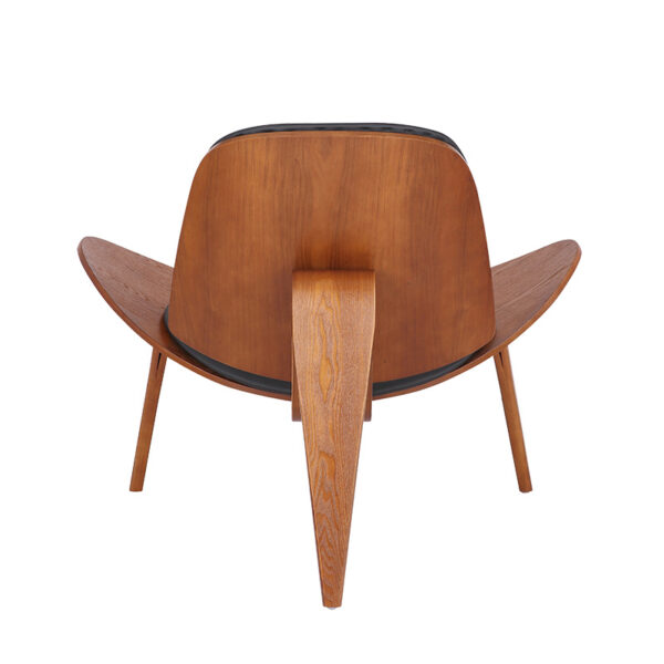 Πολυθρόνα Vilma PU μαύρο- plywood καρυδί 90x73x75εκ