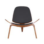 Πολυθρόνα Vilma PU μαύρο- plywood καρυδί 90x73x75εκ