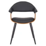 Πολυθρόνα Austen PU μαύρο-πόδι καρυδί