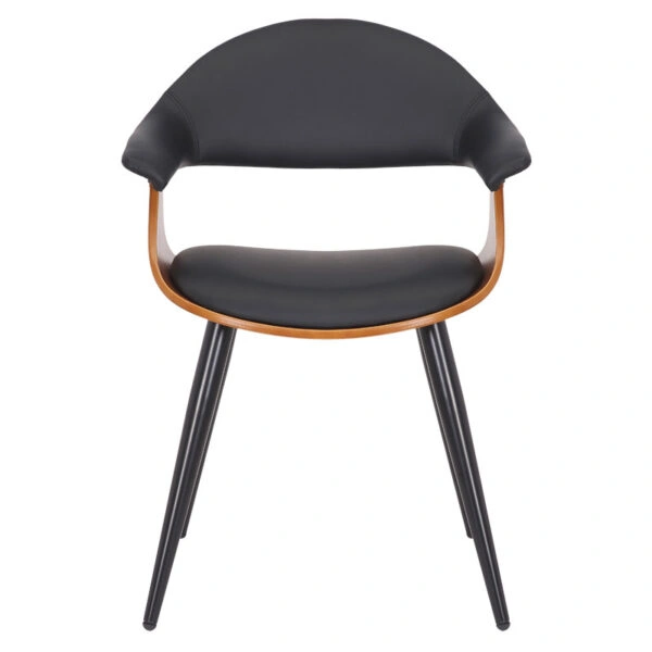 Πολυθρόνα Austen PU μαύρο-πόδι καρυδί