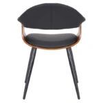 Πολυθρόνα Austen PU μαύρο-πόδι καρυδί