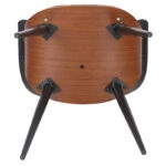 Πολυθρόνα Austen PU μαύρο-πόδι καρυδί