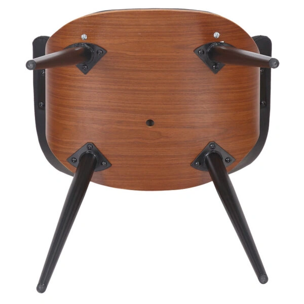 Πολυθρόνα Austen PU μαύρο-πόδι καρυδί