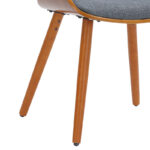 Πολυθρόνα Allegra  ύφασμα γκρι-πόδι καρυδί