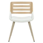 Καρέκλα Brody pu λευκό- πόδι φυσικό