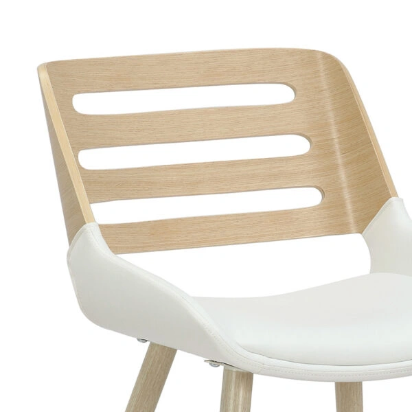 Καρέκλα Brody pu λευκό- πόδι φυσικό