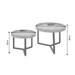 Τραπέζι σαλονιού Kelly σετ 2τεμ μασίφ ξύλο φυσικό-μαύρο