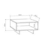 Τραπέζι σαλονιού Hola antique λευκό-ανθρακί 60x60x32εκ