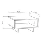 Τραπέζι σαλονιού Hola  ανθρακί 60x60x32εκ