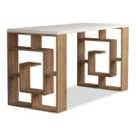 Γραφείο Labirent  χρώμα λευκό -φυσικό 140x60x75εκ