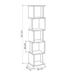 Βιβλιοθήκη - στήλη Piri  χρώμα φυσικό-ανθρακί 35x30x161εκ