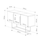 Μπουφές Estella  φυσικό-καρυδί 150x42x79.5εκ