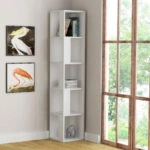 Βιβλιoθήκη στήλη Raphael  λευκό 31.5x31.5x159εκ