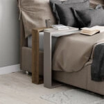 Βοηθητικό τραπέζι Muju  σε 3 χρώματα φυσικό-λευκό μαρμάρου-μόκα 40x30x57εκ