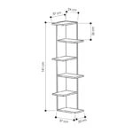 Βιβλιoθήκη γωνιακή Saso  μελαμίνης λευκό 37x37x141εκ