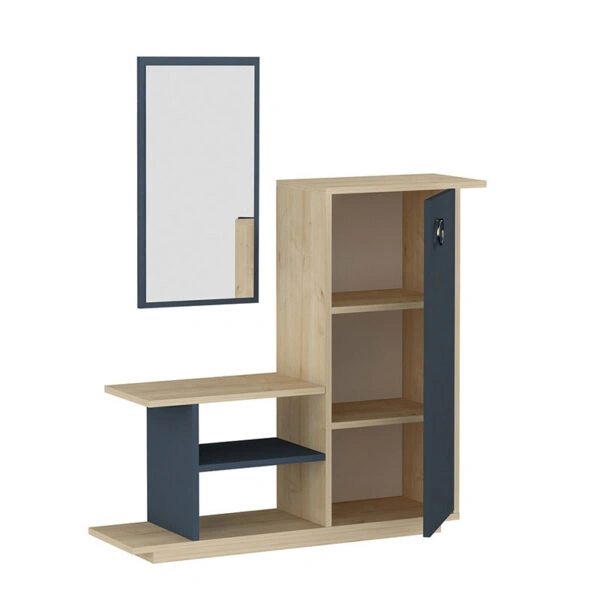 Έπιπλο εισόδου με καθρέπτη Ceel  χρώμα φυσικό-ανθρακί 80x29.5x90εκ