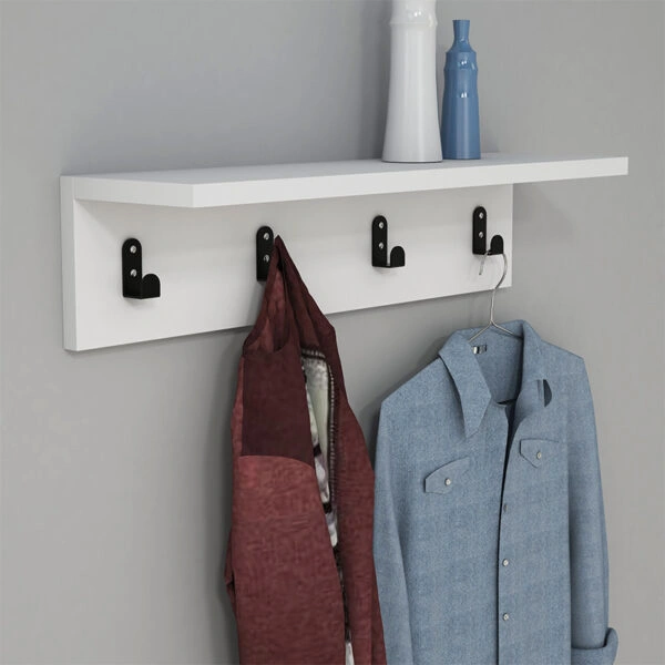 Κρεμάστρα Mulan  χρώμα λευκό 60x16x14.5εκ