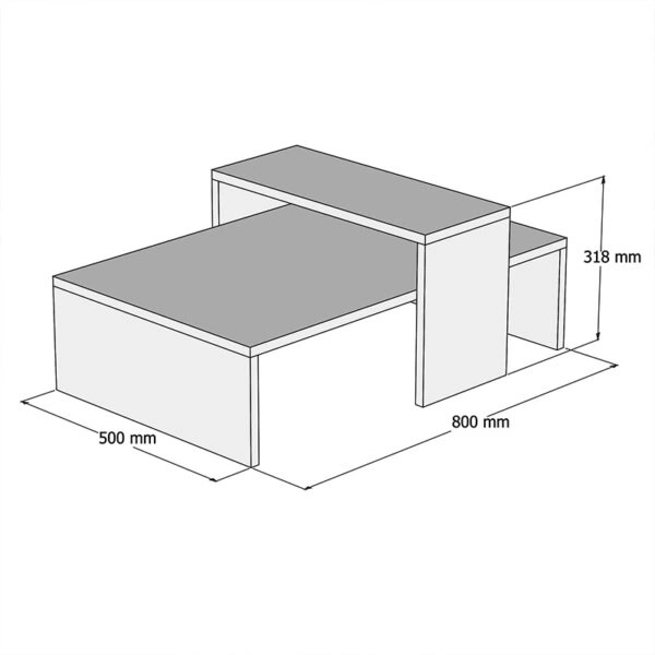 Τραπέζι σαλονιού Glow χρώμα φυσικό-ανθρακί 80x50x32εκ
