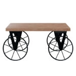 Τραπέζι σαλονιού Bike χρώμα μαύρο-καρυδί 85x55x41εκ