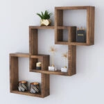 Ραφιέρα τοίχου Maas  χρώμα καρυδί 33x8.5x33εκ