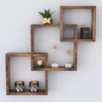 Ραφιέρα τοίχου Maas  χρώμα καρυδί 33x8.5x33εκ