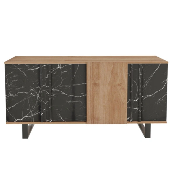 Μπουφές Amanda  καρυδί-μαύρο 160x40x78.5εκ