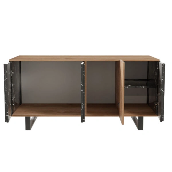 Μπουφές Amanda  καρυδί-μαύρο 160x40x78.5εκ