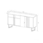 Μπουφές Amanda  καρυδί-μαύρο 160x40x78.5εκ