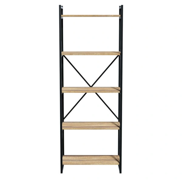 Βιβλιοθήκη Baker  καρυδί-μαύρο 66x34x180εκ