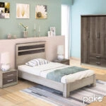 Κρεβάτι OLYMPUS σε χρώμα castillo-toro 100x200εκ