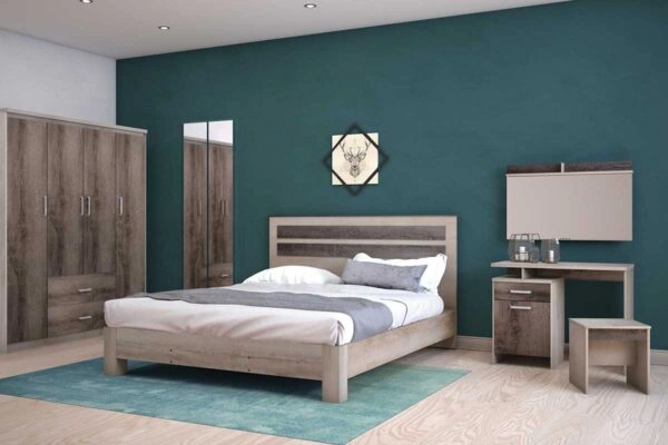 Τουαλέτα κρεβατοκάμαρας OLYMPUS  με καθρέπτη και σκαμπό χρώμα castillo-toro