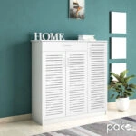 Παπουτσοθήκη-ντουλάπι SANTE  30 ζεύγων σε λευκή απόχρωση 120x37x123εκ