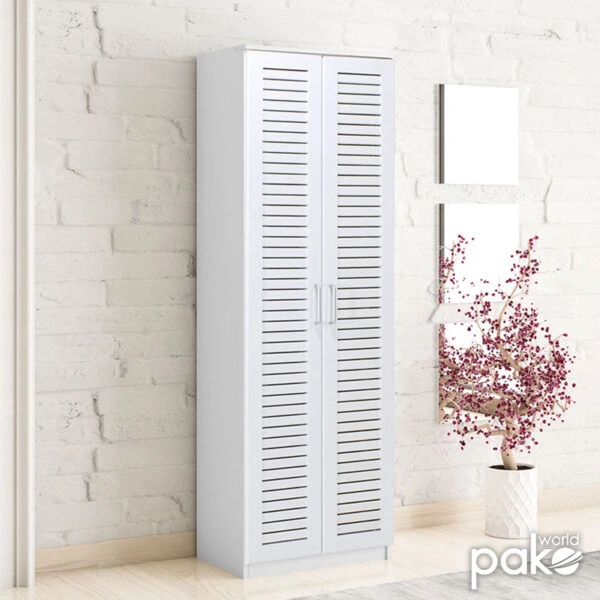 Παπουτσοθήκη-ντουλάπα SANTE  21 ζευγών σε λευκή απόχρωση 60x37x183εκ