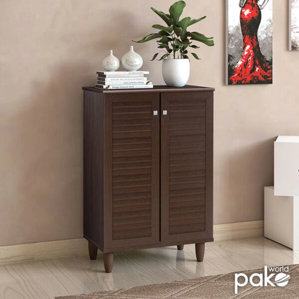 Παπουτσοθήκη-ντουλάπι SANTO  10 ζεύγων χρώμα καρυδί 60x34,5x91,5εκ