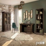 Βιβλιοθήκη Mozart χρώμα καρυδί 60x34,5x202,5εκ