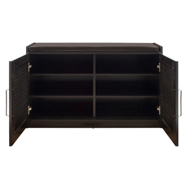 Παπουτσοθήκη-Σκαμπό Crispy  9 ζεύγων χρώμα wenge με μαξιλάρι 94x34,5x60εκ