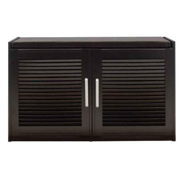 Παπουτσοθήκη-Σκαμπό Crispy  9 ζεύγων χρώμα wenge με μαξιλάρι 94x34,5x60εκ