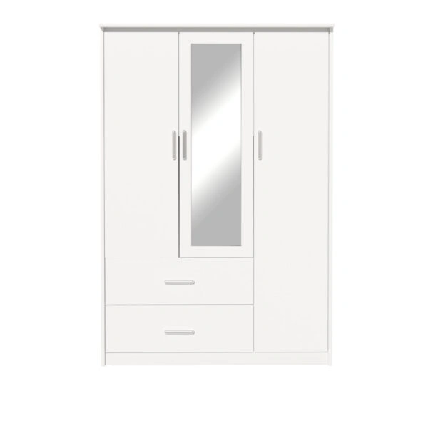 Ντουλάπα ρούχων τρίφυλλη OLYMPUS χρώμα λευκό 120x57x183εκ