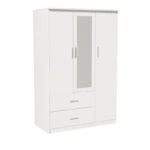 Ντουλάπα ρούχων τρίφυλλη OLYMPUS χρώμα λευκό 120x57x183εκ