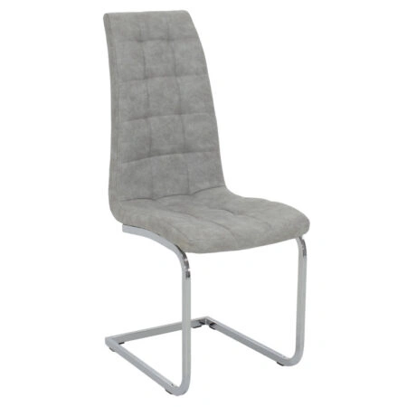 Καρέκλα Darrell  pu αντικέ γκρι-βάση χρωμίου 42x49x106εκ