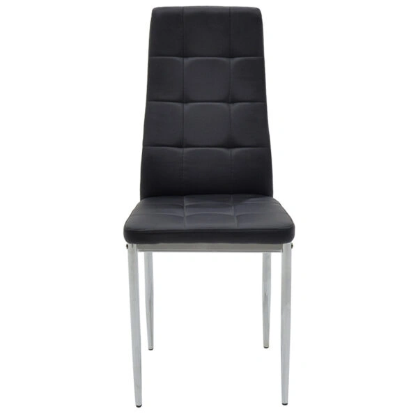 Καρέκλα Cube PU μαύρο-πόδι χρωμίου