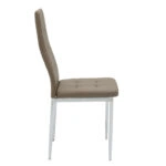 Καρέκλα Cube PU μόκα-πόδι χρωμίου