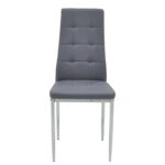 Καρέκλα Cube PU γκρι-πόδι χρωμίου