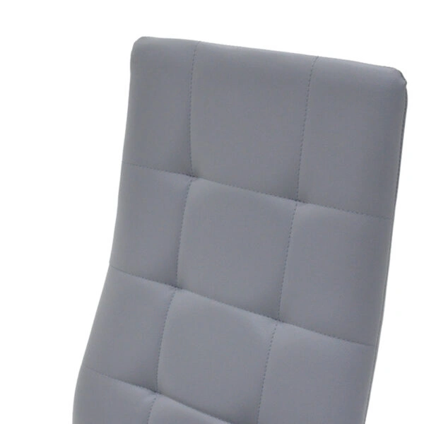 Καρέκλα Cube PU γκρι-πόδι χρωμίου