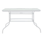 Τραπέζι Ensure μέταλλο λευκό-γυαλί 120x70x70εκ